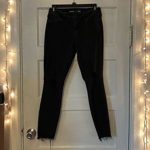 Black, Old navy, ripped mid-rise rockstar super skinny jeans